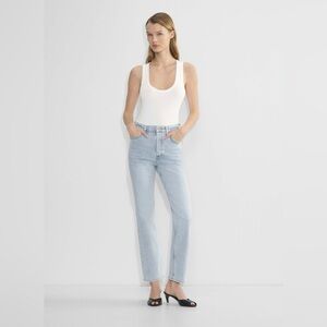 Denim Forum Aritzia Arle High Rise Straight Leg Jeans Raw Hem Size 26